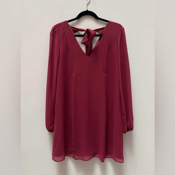 New Holiday Burgundy Red Bow Back Cocktail Dress BCBGeneration - XS/S - Picture 5 of 5